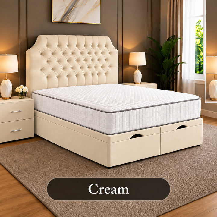 Monzo Chesterfield Tufted Divan Storage Ottoman Bed Frame