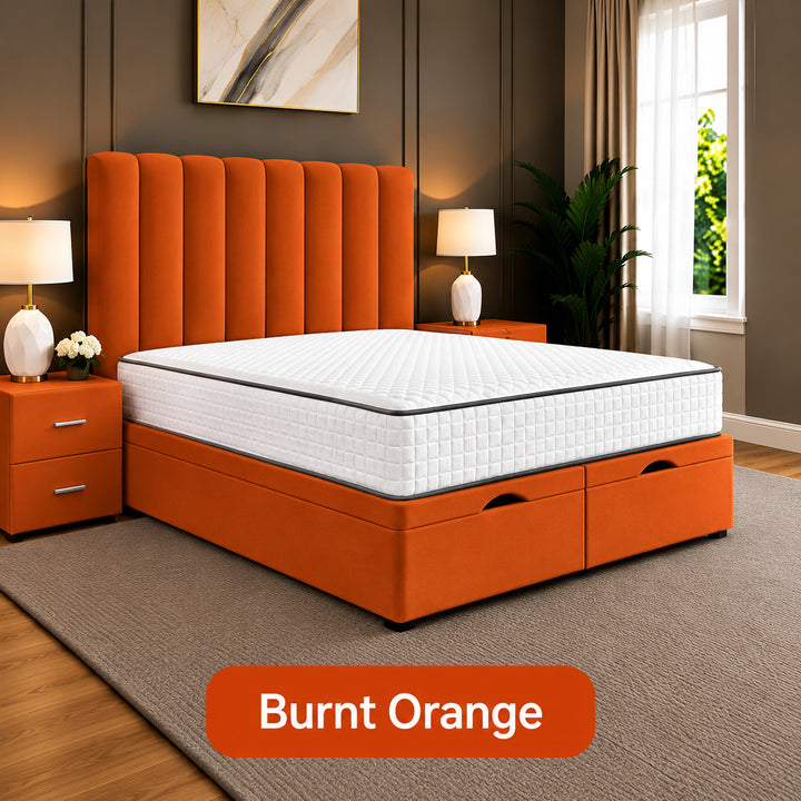 Safar Striped Divan Storage Ottoman Bed Frame