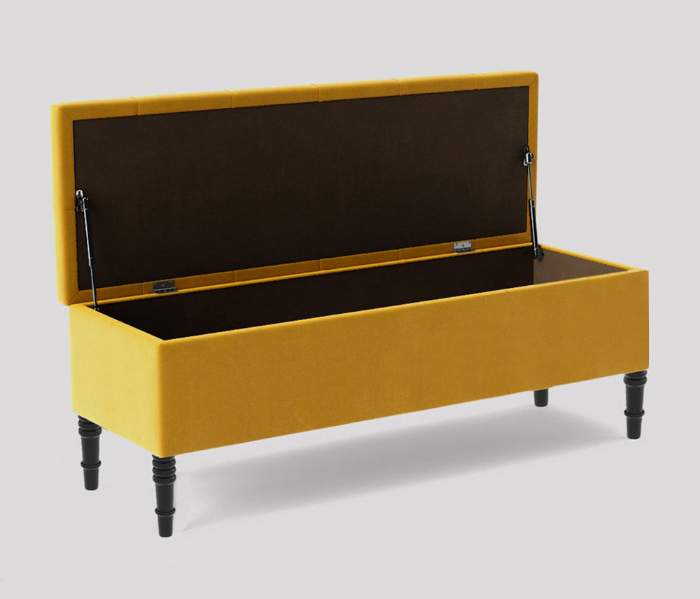 Swiss Chesterfield Upholstered Footstool