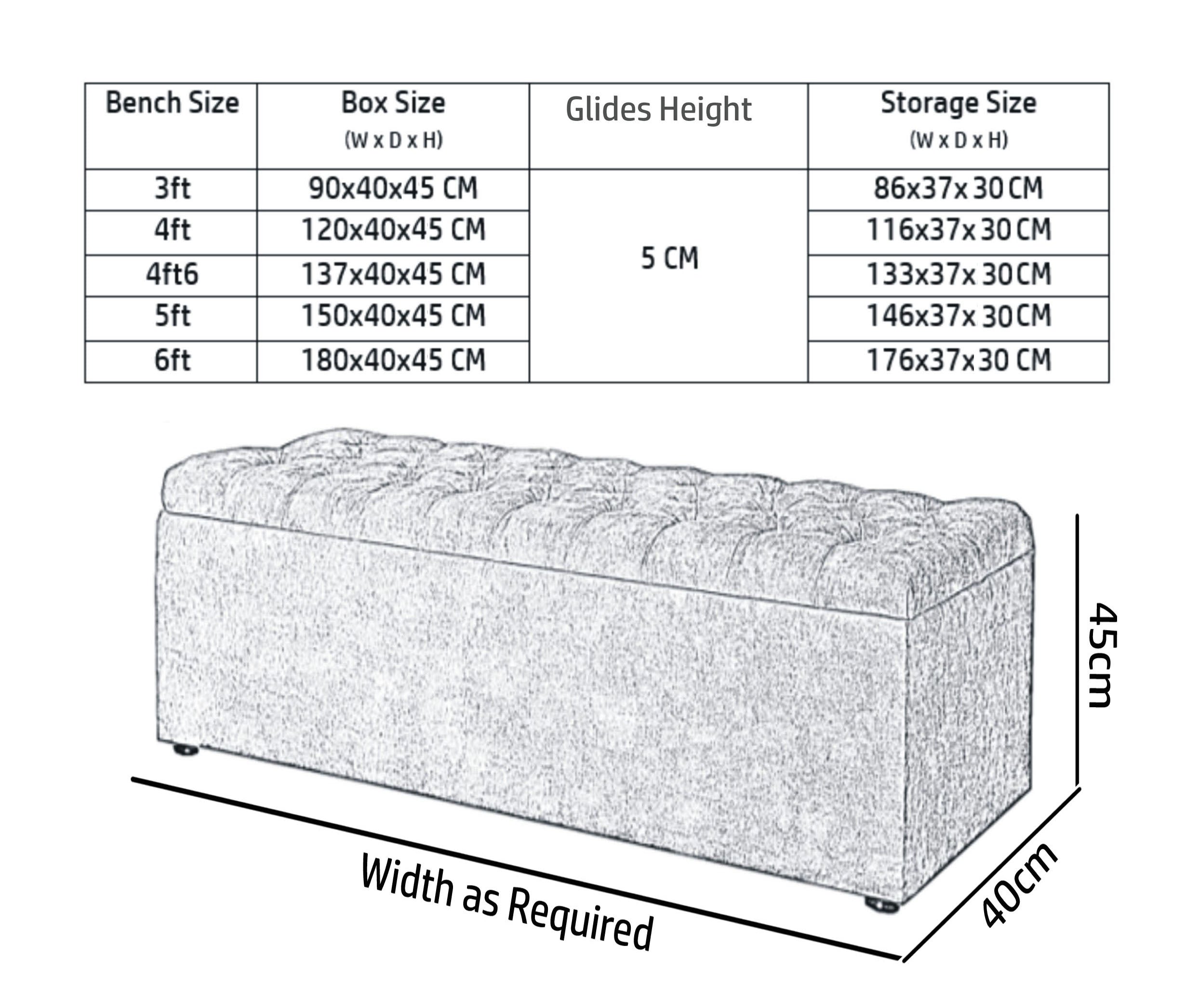 Chesterfield Ottoman Storage Box in Naples Velvet