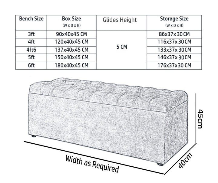 Chesterfield Ottoman Storage Box in Naples Velvet