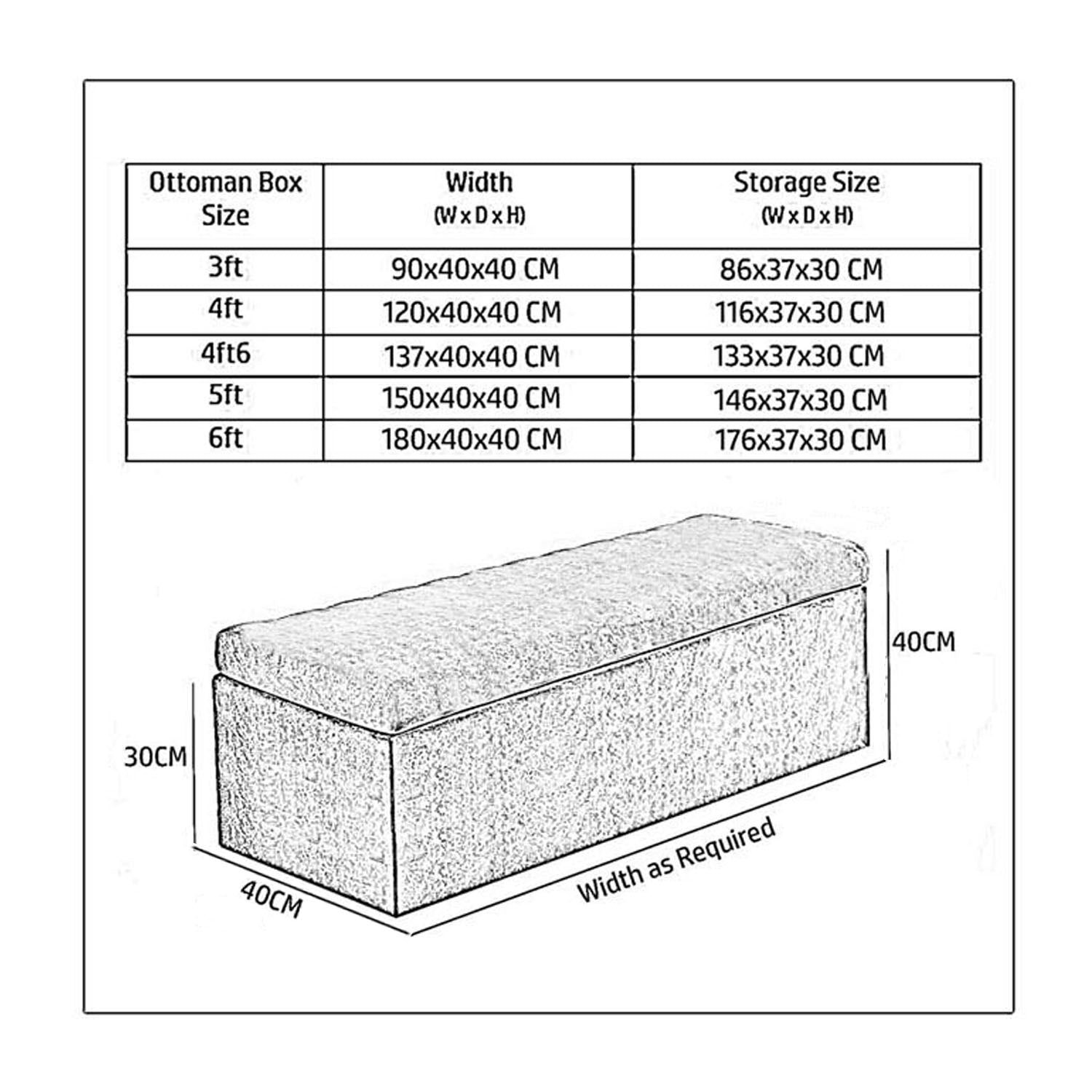 Safar Large Ottoman Storage Box with Plain Lid