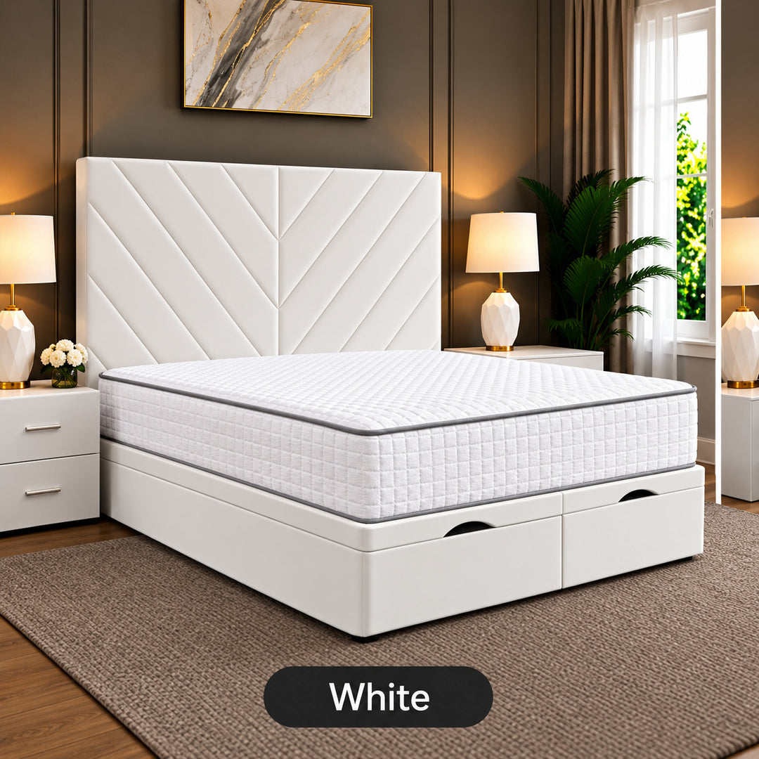 Paris Chevron Divan Ottoman Storage Bed Frame