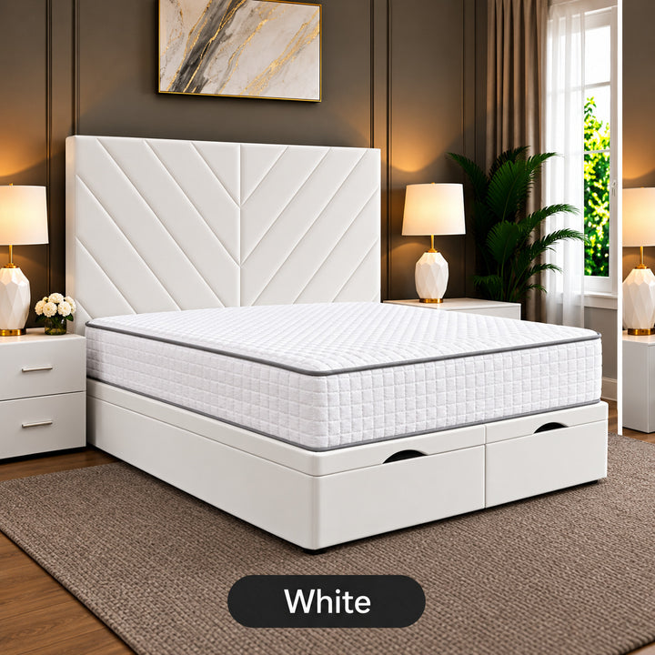 Paris Chevron Divan Ottoman Storage Bed Frame