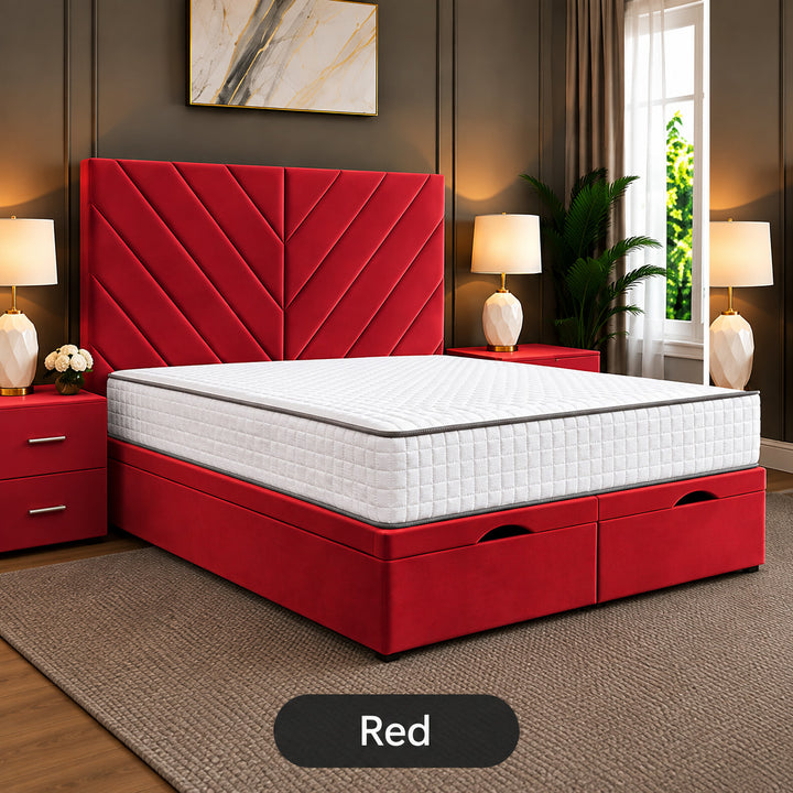 Paris Chevron Divan Ottoman Storage Bed Frame
