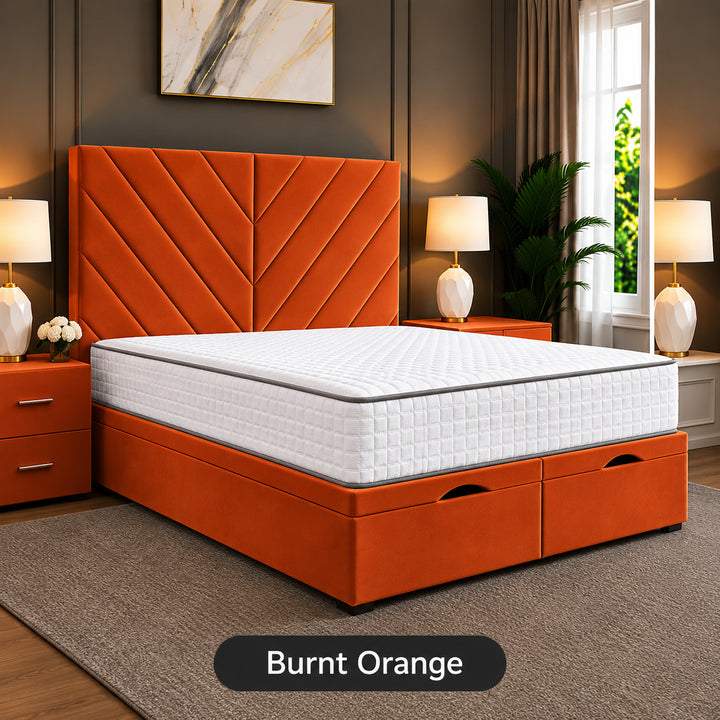 Paris Chevron Divan Ottoman Storage Bed Frame