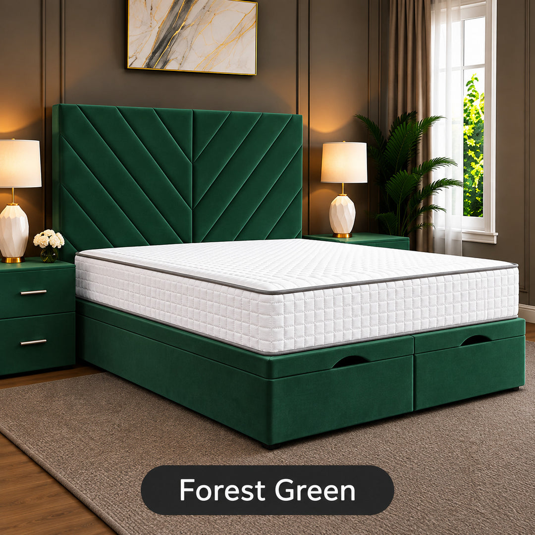 Paris Chevron Divan Ottoman Storage Bed Frame