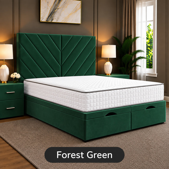 Paris Chevron Divan Ottoman Storage Bed Frame