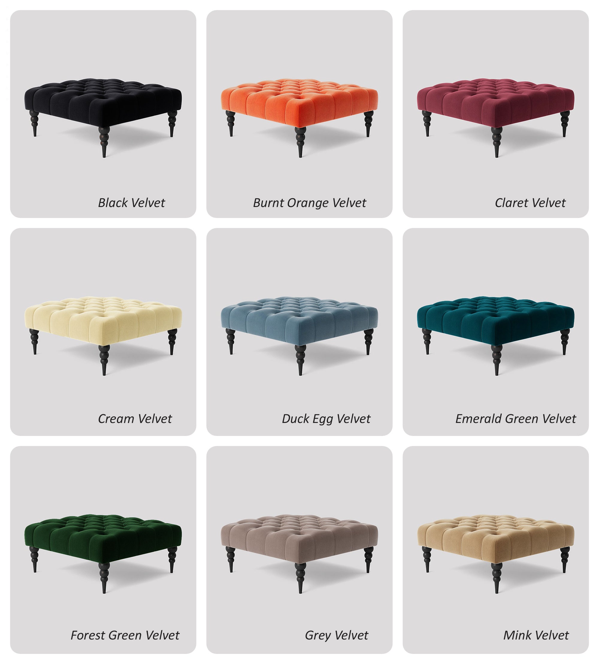 Alyana Square Chesterfield Footstool