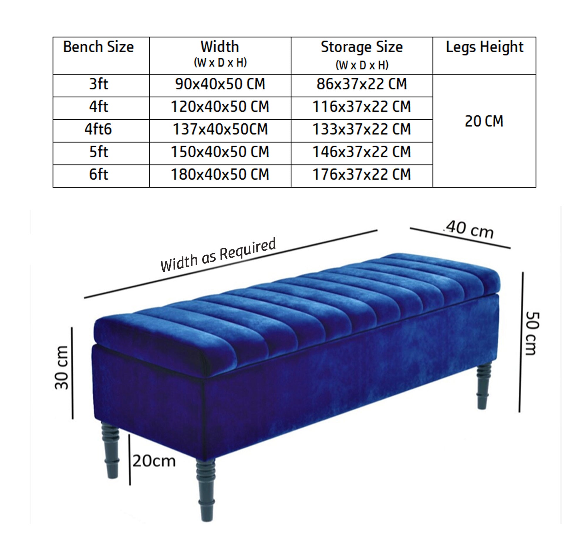 Paris Striped Ottoman Bench with storage