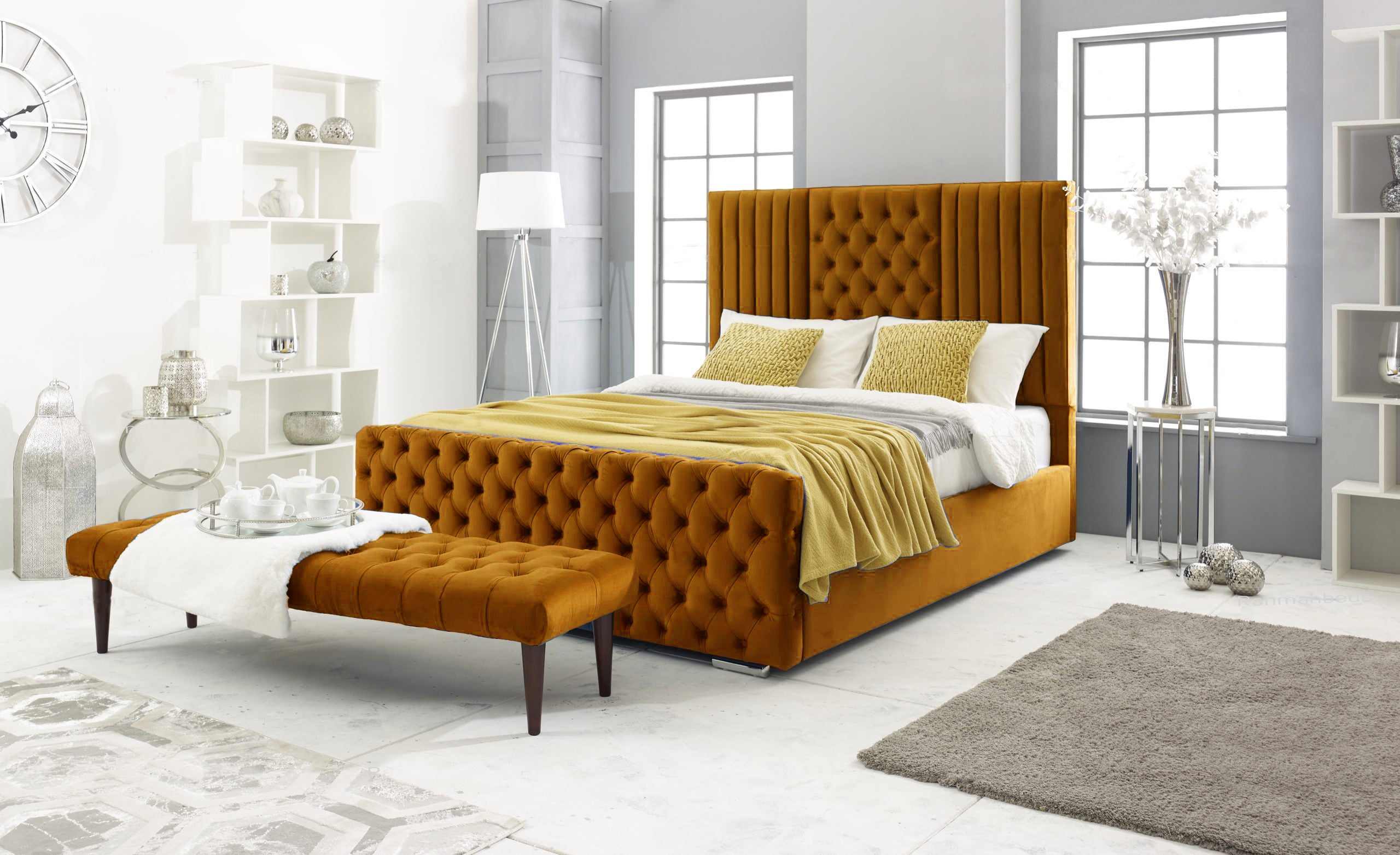 Elizabeth Velvet Upholstered Bed Frame