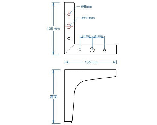 Set of 4 Metal Corner Legs - Triangle Legs