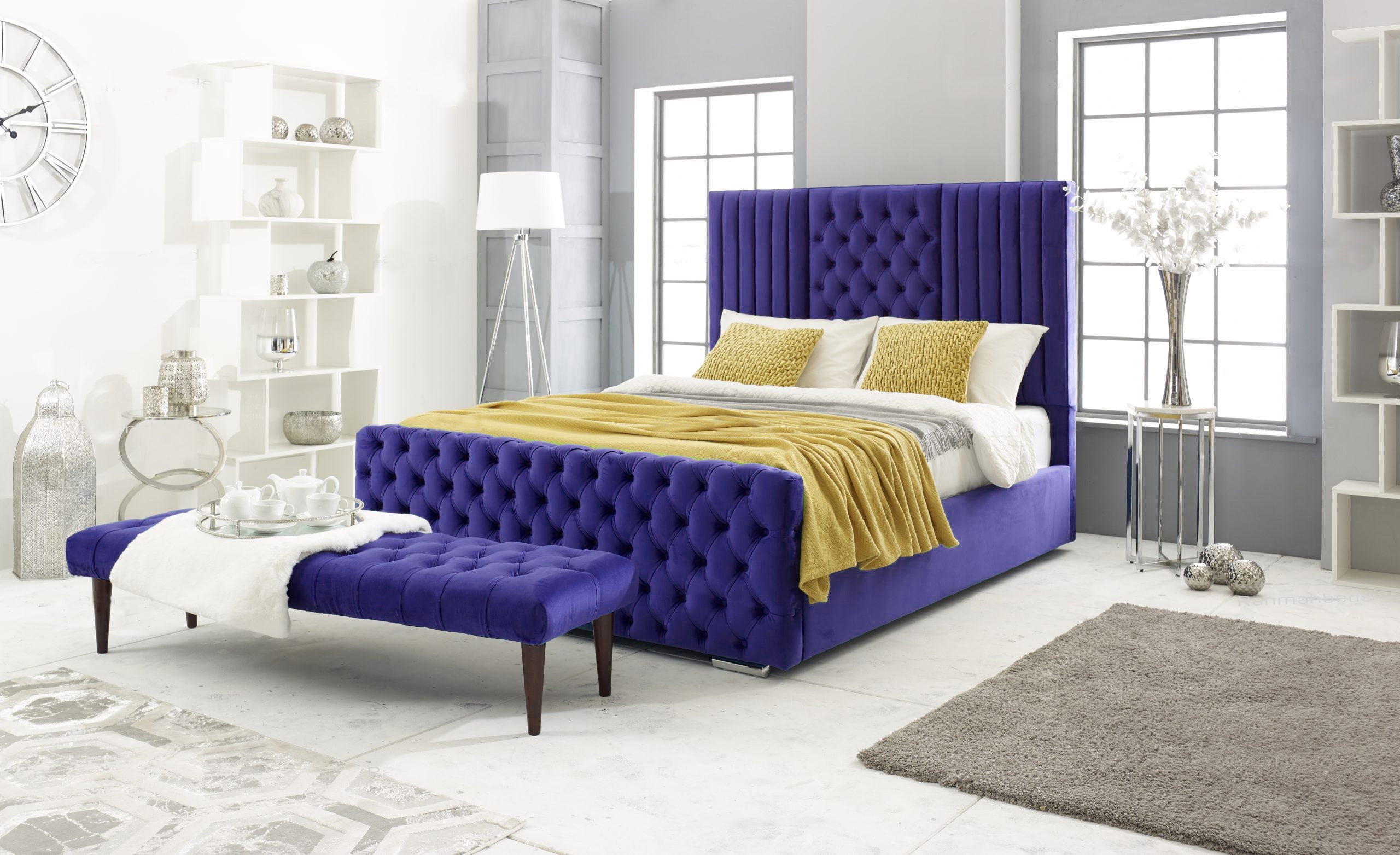 Elizabeth Velvet Upholstered Bed Frame